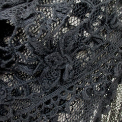 Vintage 80s Lims Handmade Black Crochet Party Dress L | XL