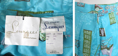Vintage 50's Hawaiian Style Teatimer Top & Capri Pants Set Dead Stock M