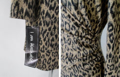 Vintage 80's 90s Fredericks Soft Leopard Bodycon Dress M