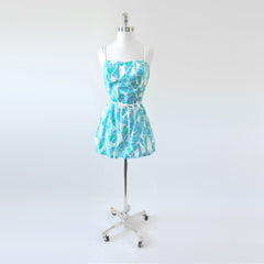 Vintage 80's Geometric Mini Dress Beach Cover Up L