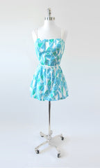 Vintage 80's Geometric Mini Dress Beach Cover Up L
