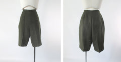 Vintage 50s Olive Green Wool Shorts Paddle & Saddle Sportswear S
