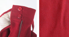 Vintage 50s 60s Red Wool Bermuda Shorts & Matching Belt M