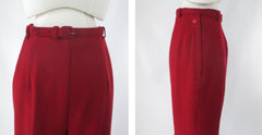 Vintage 50s 60s Red Wool Bermuda Shorts & Matching Belt M