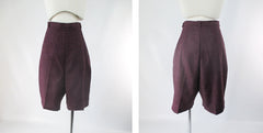 Vintage 60s Burgundy Wool Tweed Bermuda Shorts M
