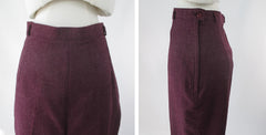 Vintage 60s Burgundy Wool Tweed Bermuda Shorts M