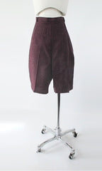Vintage 60s Burgundy Wool Tweed Bermuda Shorts M