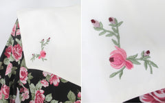 Vintage 80s Pink Roses Party Dress New With Tags S