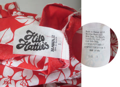 Vintage 80s Hilo Hattie Red Lilo Hawaiian Muumuu Maxi Dress S