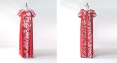 Vintage 80s Hilo Hattie Red Lilo Hawaiian Muumuu Maxi Dress S