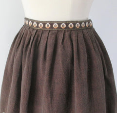Vintage 50s South American Woven Birds Full Skirt M