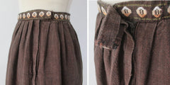 Vintage 50s South American Woven Birds Full Skirt M