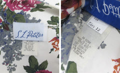 Vintage 80s Rose Garden Tea Dress & Matching Belt L P