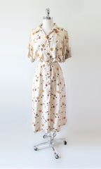 vintage 40s silk royal Hawaiian angelfish safari dress gallery