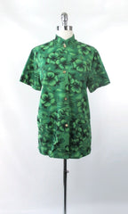 Vintage 50s 60s Green Hawaiian Tea Timer Hostess Top L