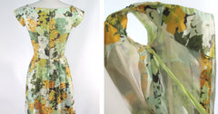 Vintage 50s Robert Morton Floral Sequins Party Dress S