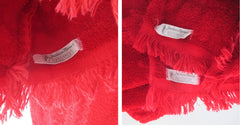 Vintage 60s Red Towel Robe Cover Up Dress M