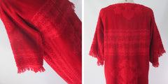 Vintage 60s Red Towel Robe Cover Up Dress M