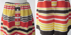 Vintage 60s 70s Orange Brown & Yellow Striped Shorts M