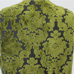 Vintage 60s Green Tapestry Velvet Hippie Vest M | L