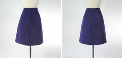 Vintage 60s Royal Purple Mini Skirt S