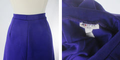 Vintage 60s Royal Purple Mini Skirt S