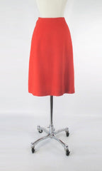 Vintage 60s Orange A-Line Midi Skirt S