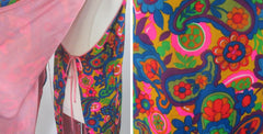 Vintage 60's Psychedelic Paisley Maxi Wrap Dress | One size