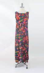Vintage 60's Psychedelic Paisley Maxi Wrap Dress | One size