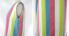 vintage 60s mid century atomic striped shift patio summer pool vacation dress bombshell bettys vintage fabric