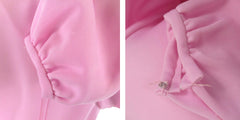 Vintage 70s Pink Pleated Midi Party Dress S/M