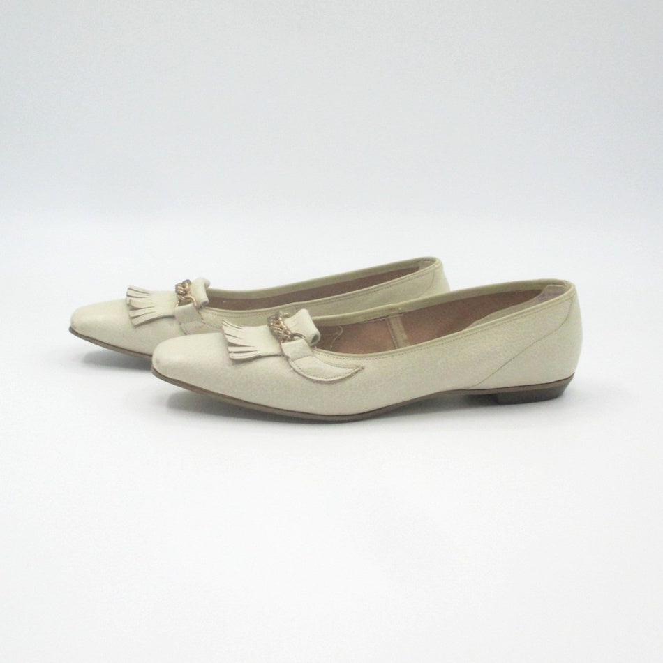 Vintage 60s Edith Henry Cream Flats 7M