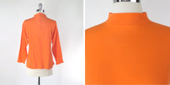 Vintage 60s Bright Orange Nylon Top L