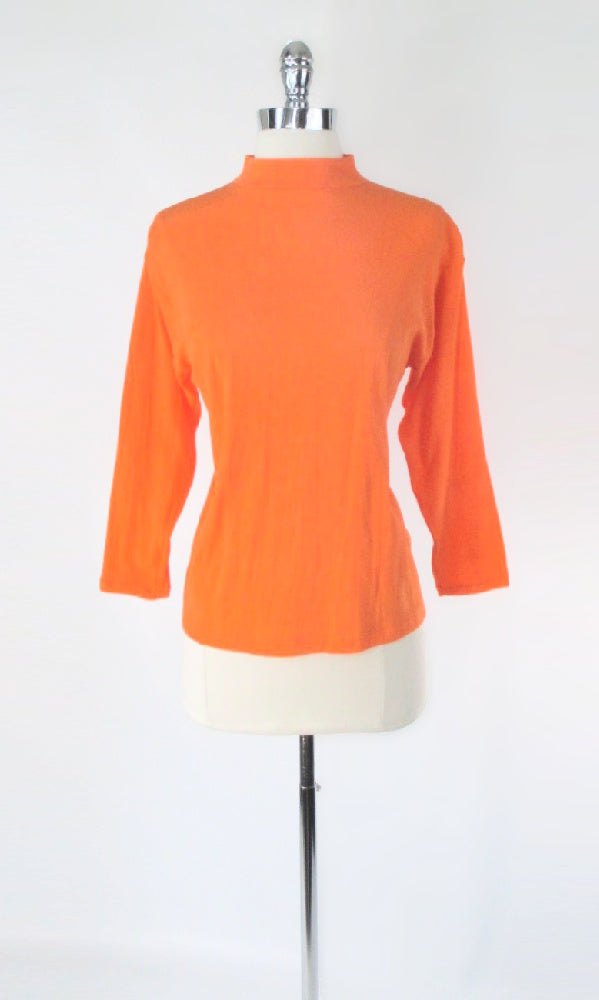 Vintage 60s Bright Orange Nylon Top L