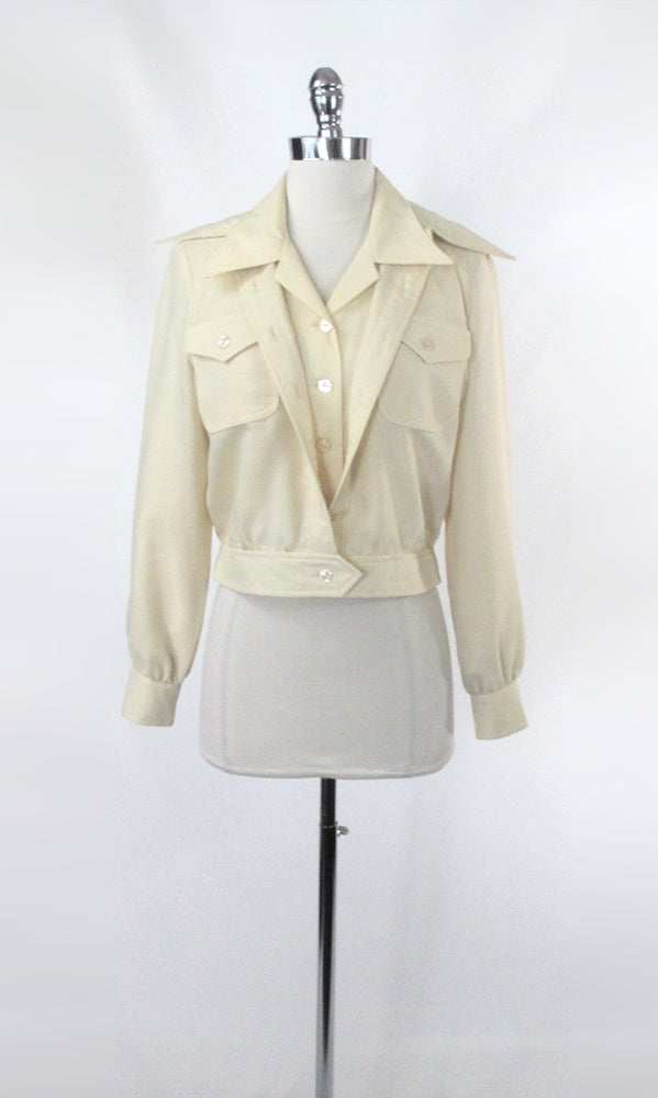 Vintage 70s Yellow Blouse & Matching Ricky Jacket M