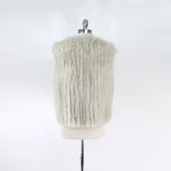 Vintage 70s 80s White Fox Fur Vest M