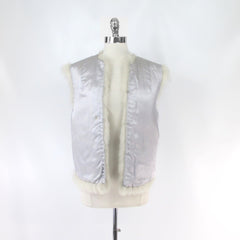 Vintage 70s 80s White Fox Fur Vest M