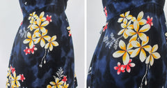 vintage 70s mini halter Hawaiian Hawaii Nei Honolulu barckcloth top dress bombshell bettys vintage print