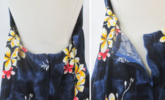 vintage 70s mini halter Hawaiian Hawaii Nei Honolulu barckcloth top dress bombshell bettys vintage zipper