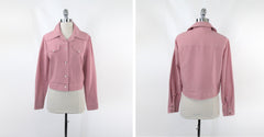 Vintage 70s Pink Cropped Trucker Jacket M