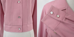 Vintage 70s Pink Cropped Trucker Jacket M