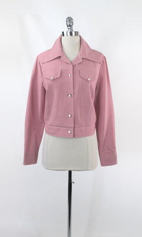 Vintage 70s Pink Cropped Trucker Jacket M
