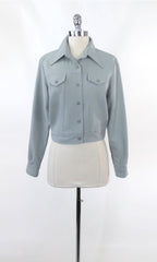 Vintage 70s Steel Blue Cropped Trucker Jacket M