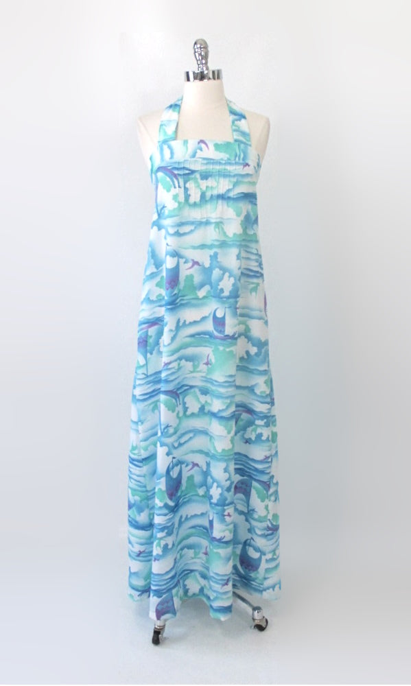 vintage 70s Pomare Hawaiian Hawaii vacation maxi summer sundress dress gown  gallery