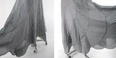 Vintage 70s Swirled Pinwheel Gingham Maxi Skirt M