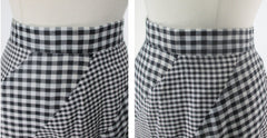 Vintage 70s Swirled Pinwheel Gingham Maxi Skirt M