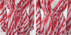 Vintage 70s' Melting Stripes Dress & Matching Head Scarf
