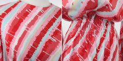Vintage 70s' Melting Stripes Dress & Matching Head Scarf