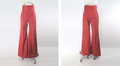 Vintage 70s Burnt Orange Bell Bottom Pants & Top Set S