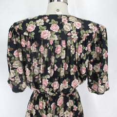 Vintage 80s Cottage Roses & Lace Tea Dress 20 Plus XXL | 2X